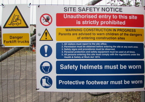 Health & Safety at Work Act sign