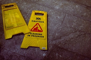 Wet floor warning signs
