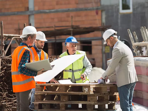 Construction Workers receiving toolbox talk