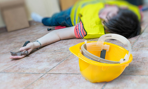 Injured construction worker