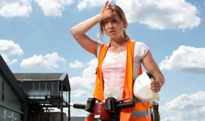 Hot female construction worker